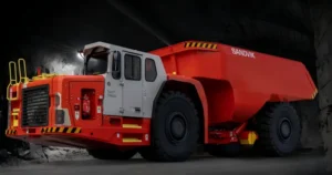 An underground dump truck